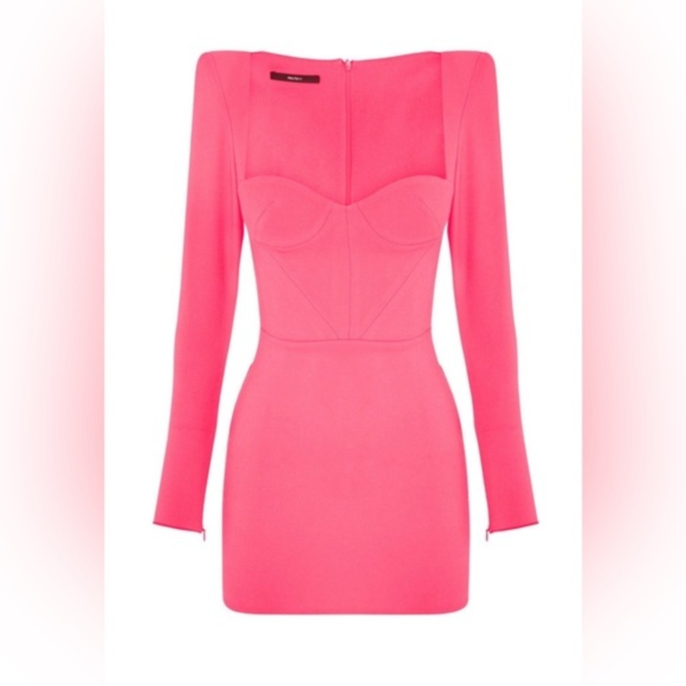 Alex Perry Grant Sweetheart Long Sleeve Corset Mini Dress Fitted Bodycon